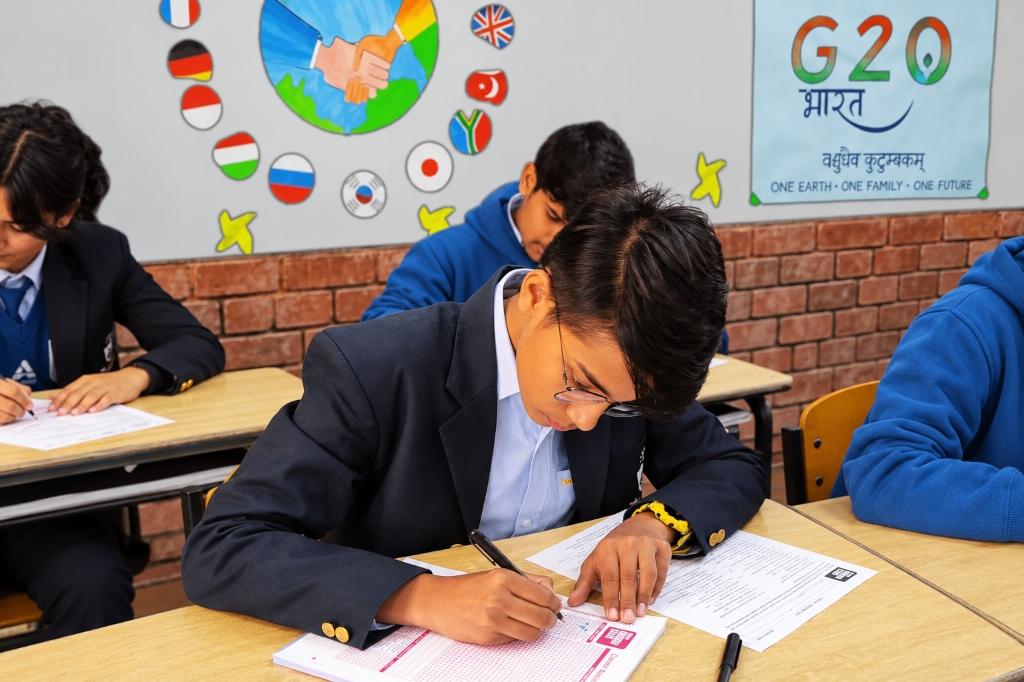 Students taking career aptitude test
